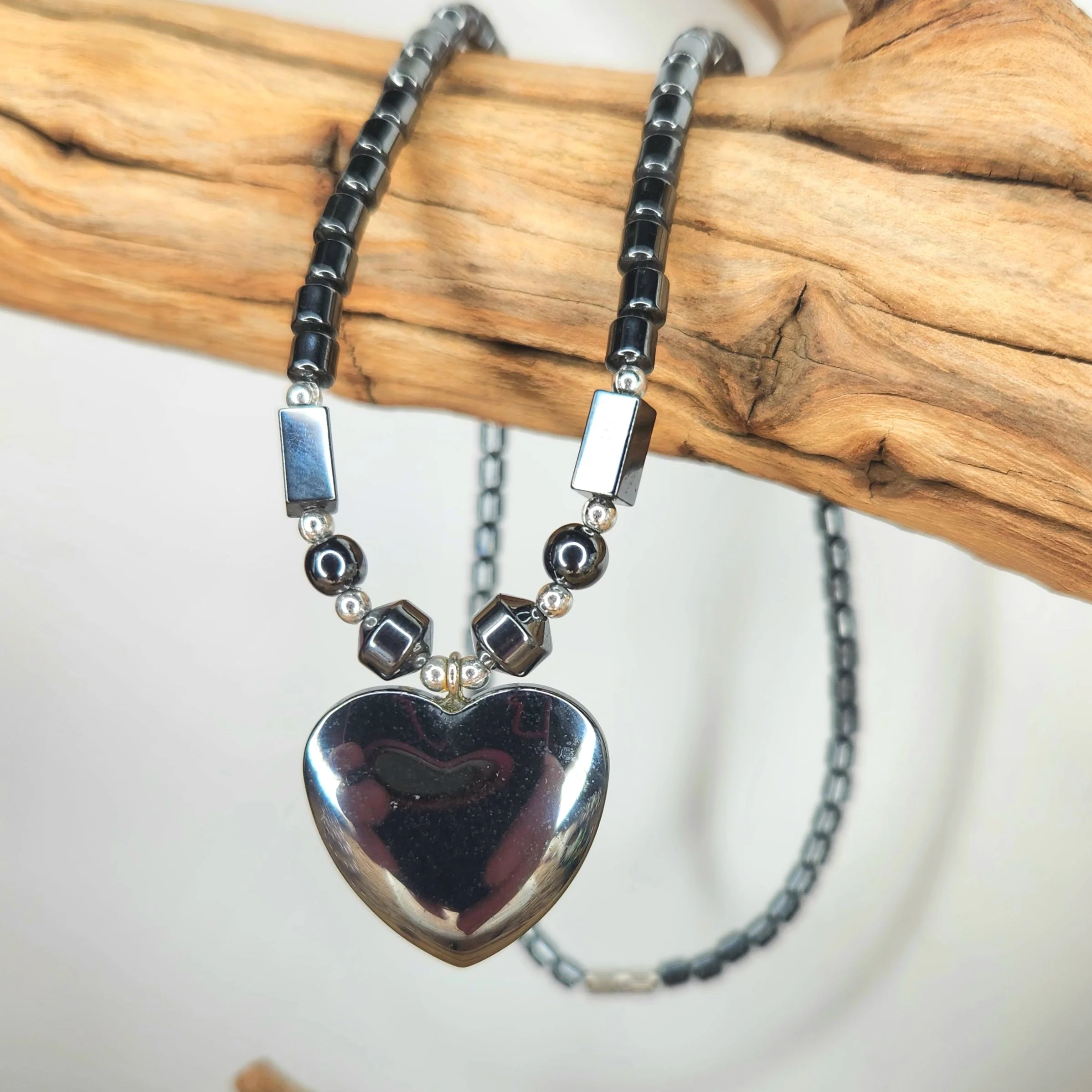 Hematite Heart Necklace