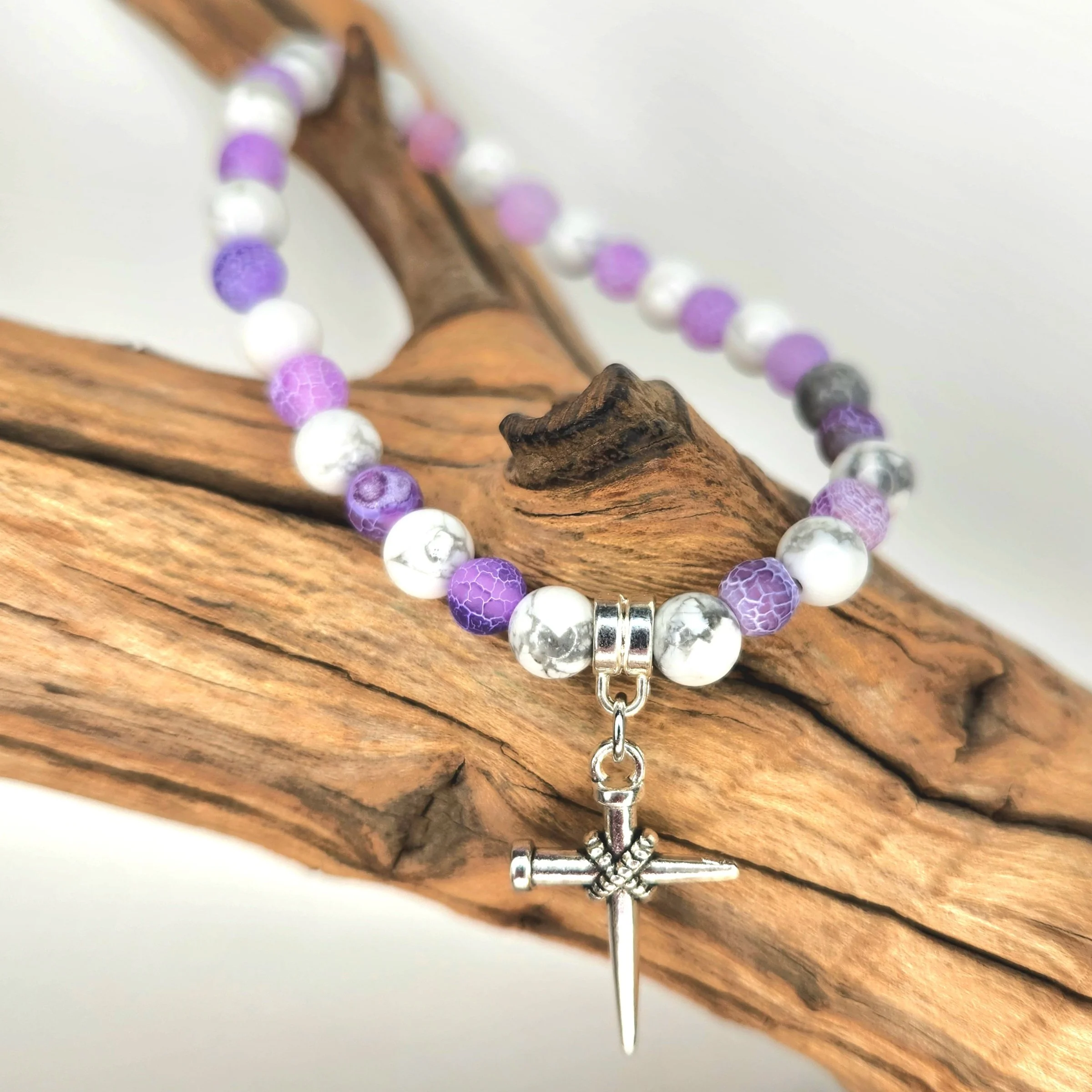 Purple Cross Bracelet
