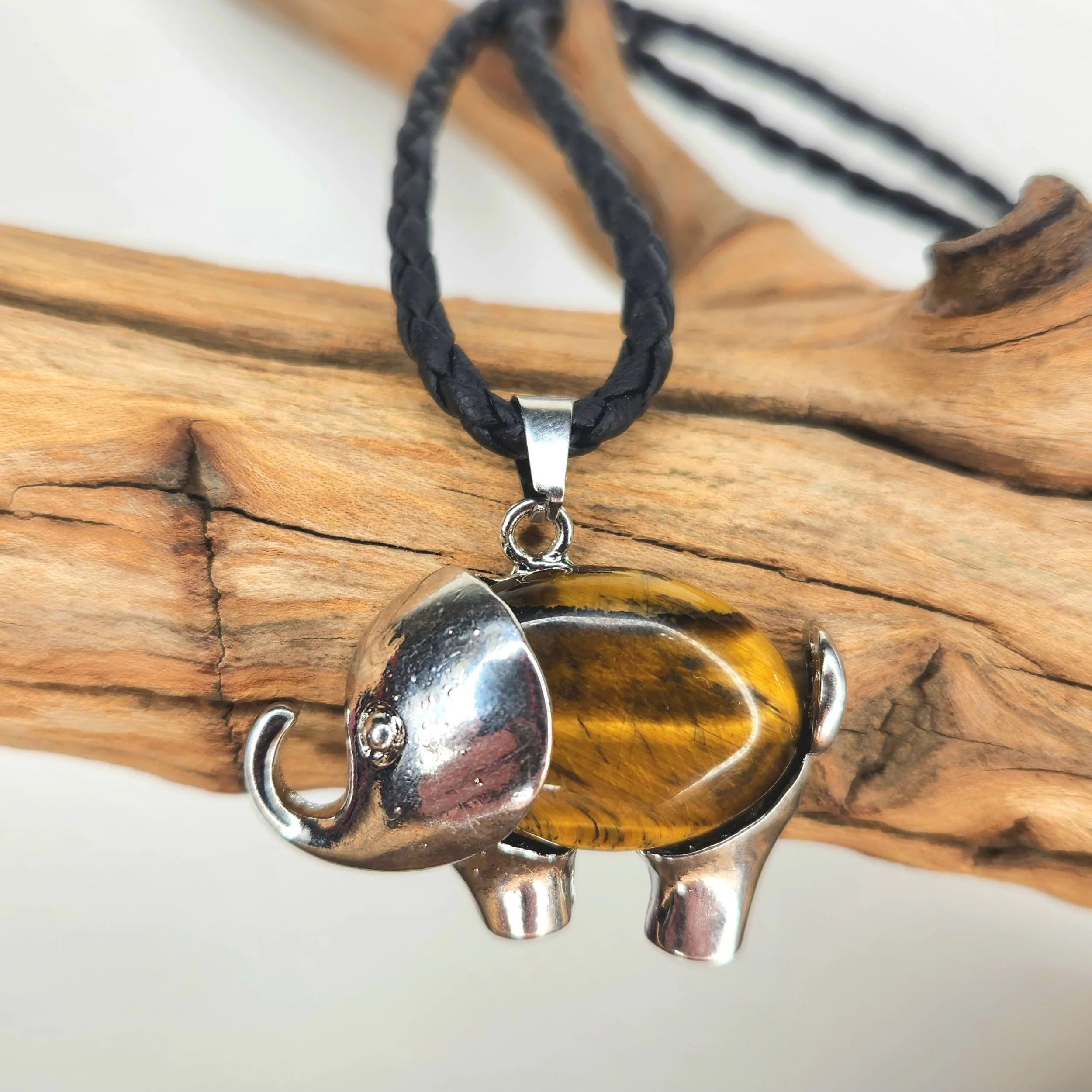 Tigers-Eye Elephant Necklace