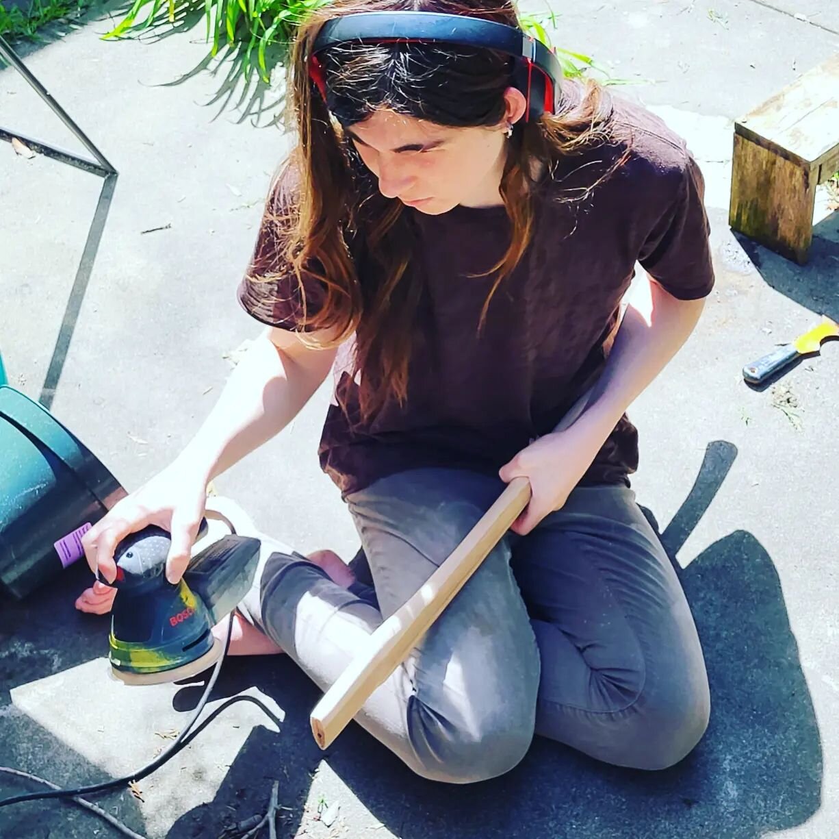 The pros and cons of having a crafty child (I can't imagine where they got it). Pros: they randomly took apart all your planers and sharpened them for fun a month ago and today you used one to plane off excess wood from the large panels you are build