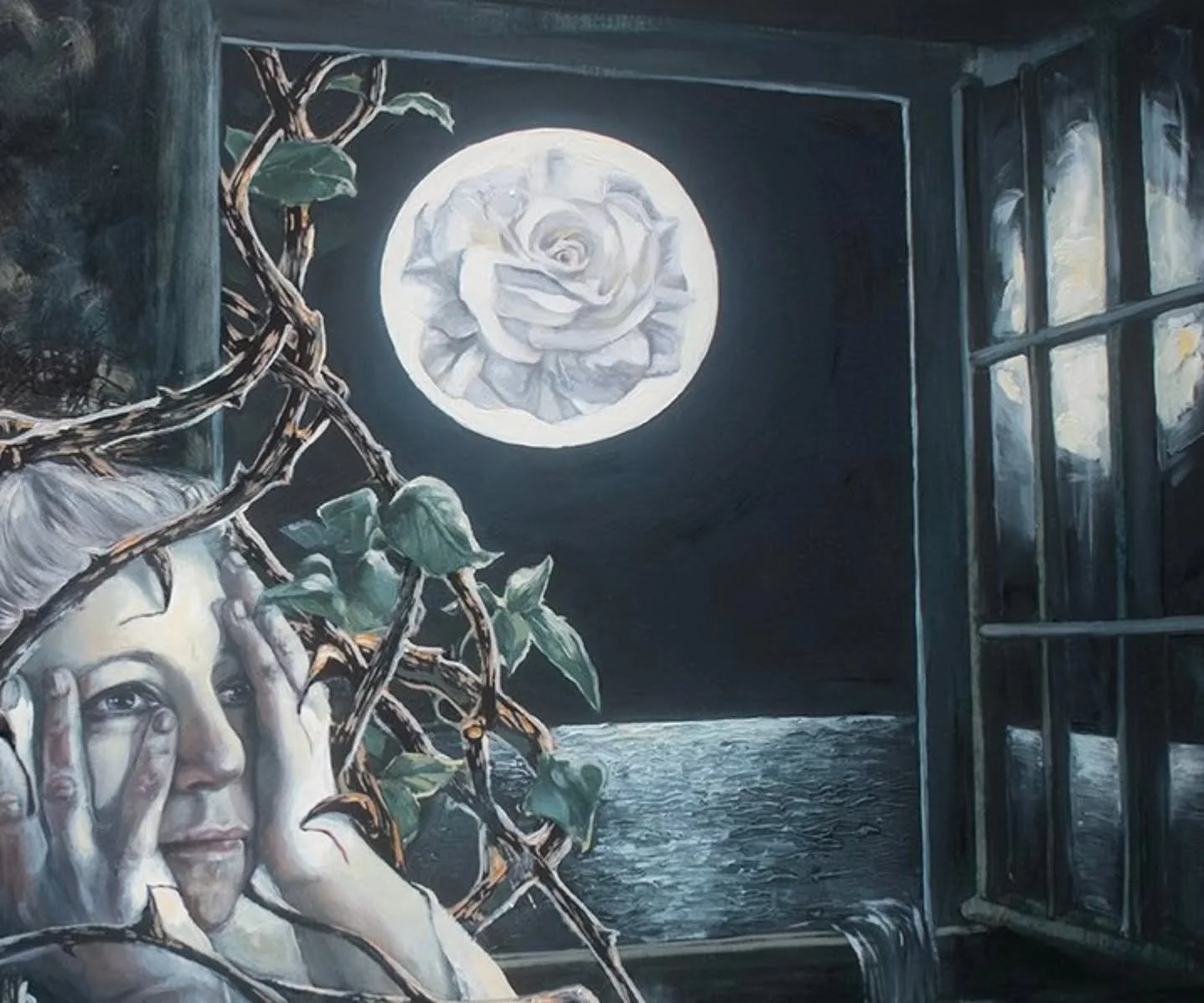 An omission- I don't always share my darker paintings. I don't want to scare you away. I painted this one a year ago. It was at my open studio but I don't think it was online and I certainly didn't add it to the tarot section of my webpage. I've been