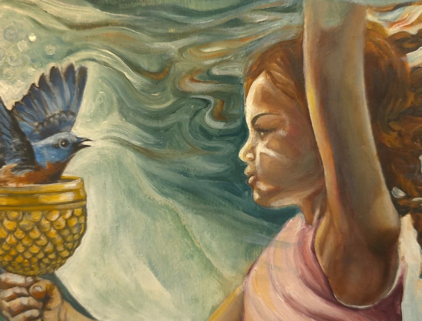 Sneak peek! Almost done but I couldn't wait to share. Soon soon. Lots of emotions. 

#pageofcups #tarotinspiration #girlinashell #fibonacci #fibonaccispiral #birdunderwater #innerchildart #pageofcupstarot #grounded