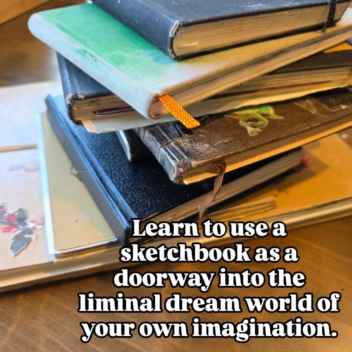 Hey guess what? I'm finally teaching again! Or beautiful new gallery space has a great classroom in the back. Class sign ups are live on our website. Here's the info and link:

Learn to use a sketchbook as a doorway into the liminal dream world of yo