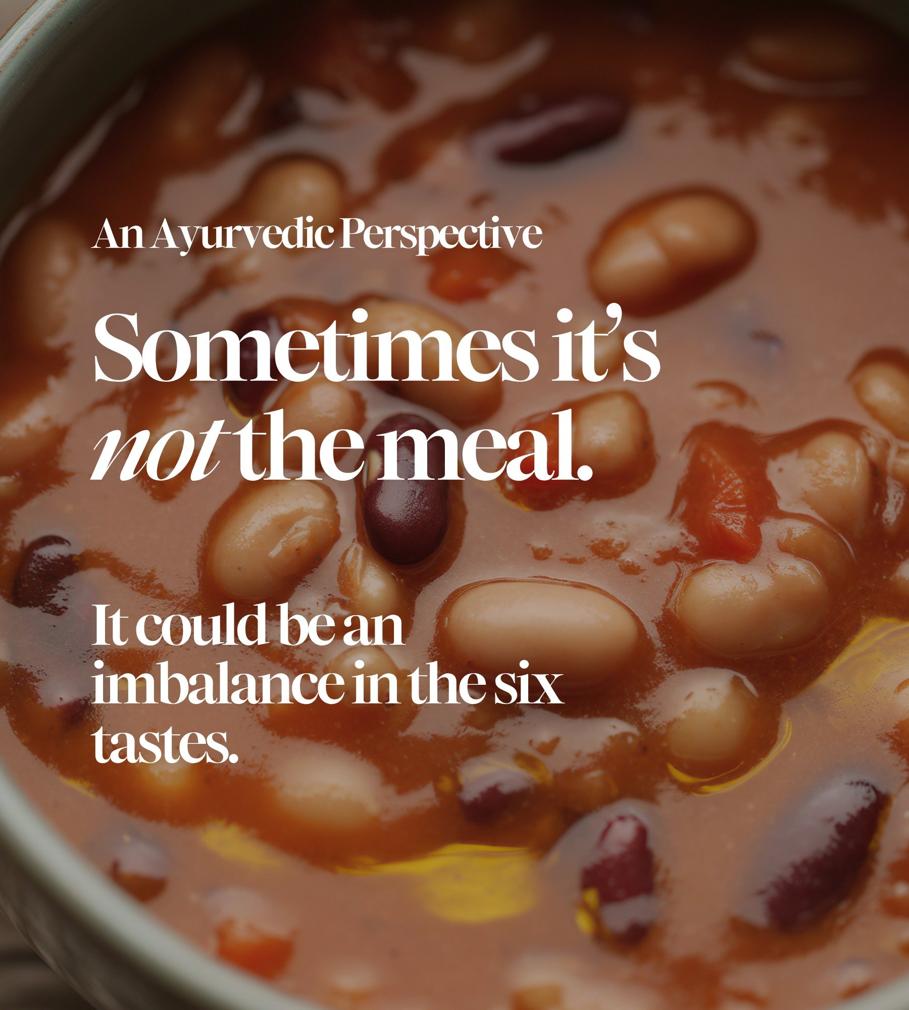 In Ayurveda, taste can be used for wholistic health. 🌀

Take acid reflux: that burning sensation in your stomach after meals. 
From an Ayurvedic perspective, this often points to excess heat. 🔥

And certain tastes tend to increase that heat &mdash;