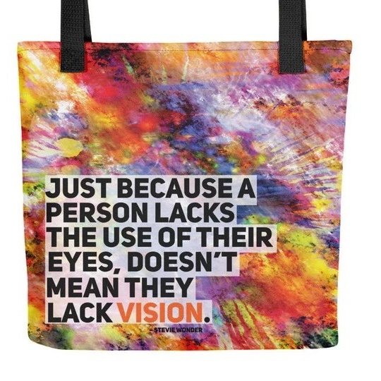blind disability quote tote bag