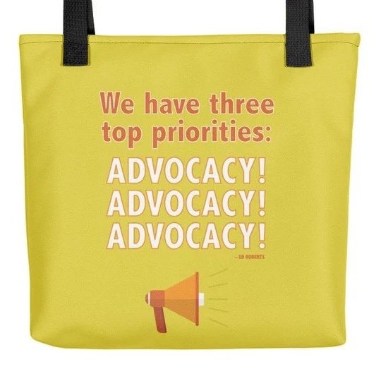 disability advocacy tote bag