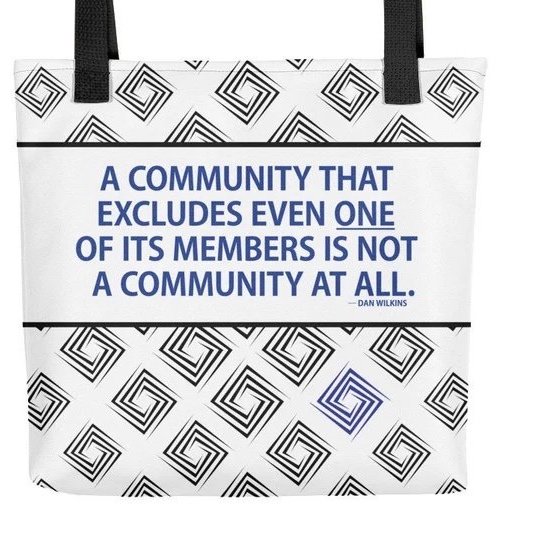 community quote tote bag