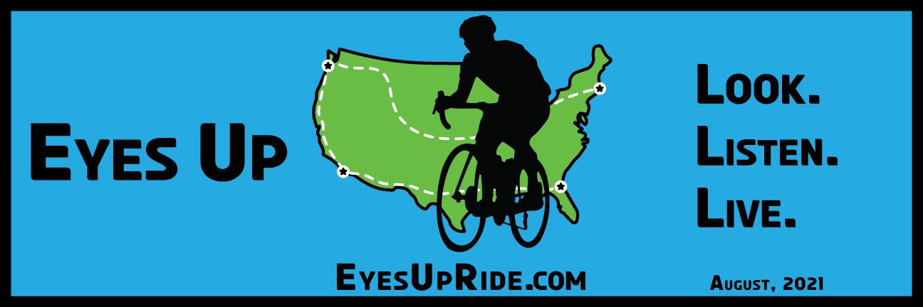 Blue and Green Eyes Up Cycling Logo