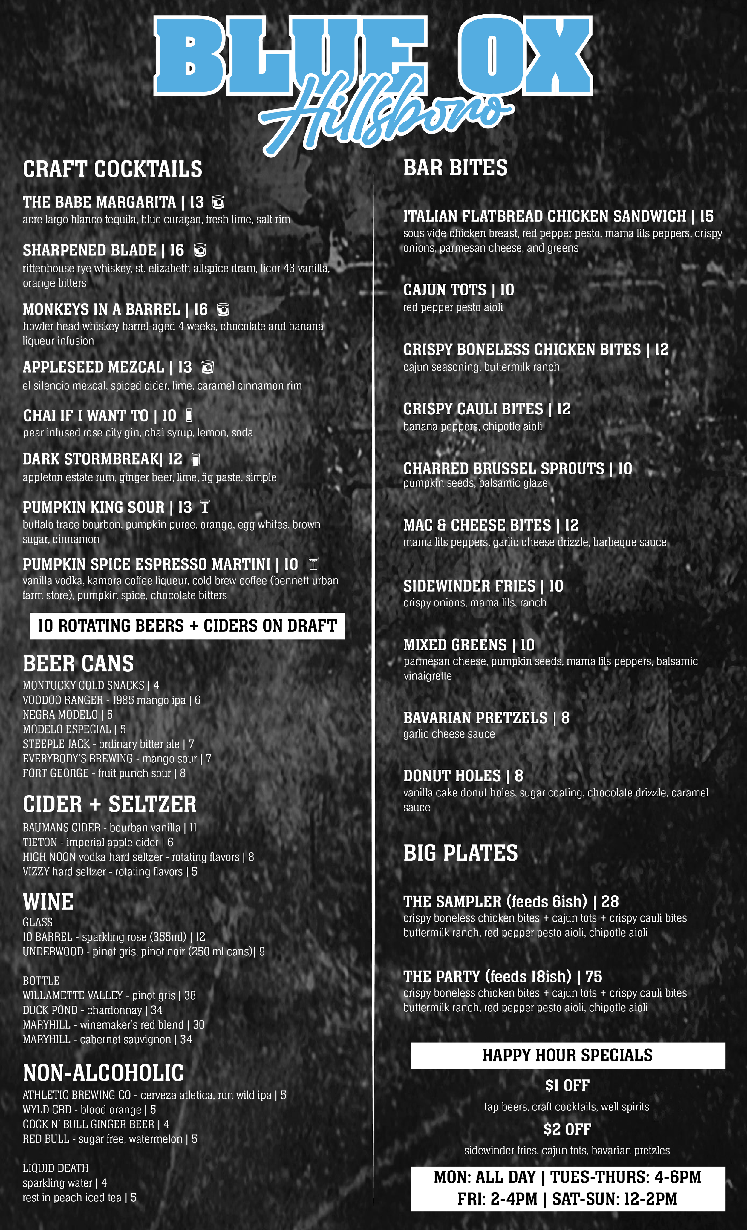Hillsboro, OR Menu