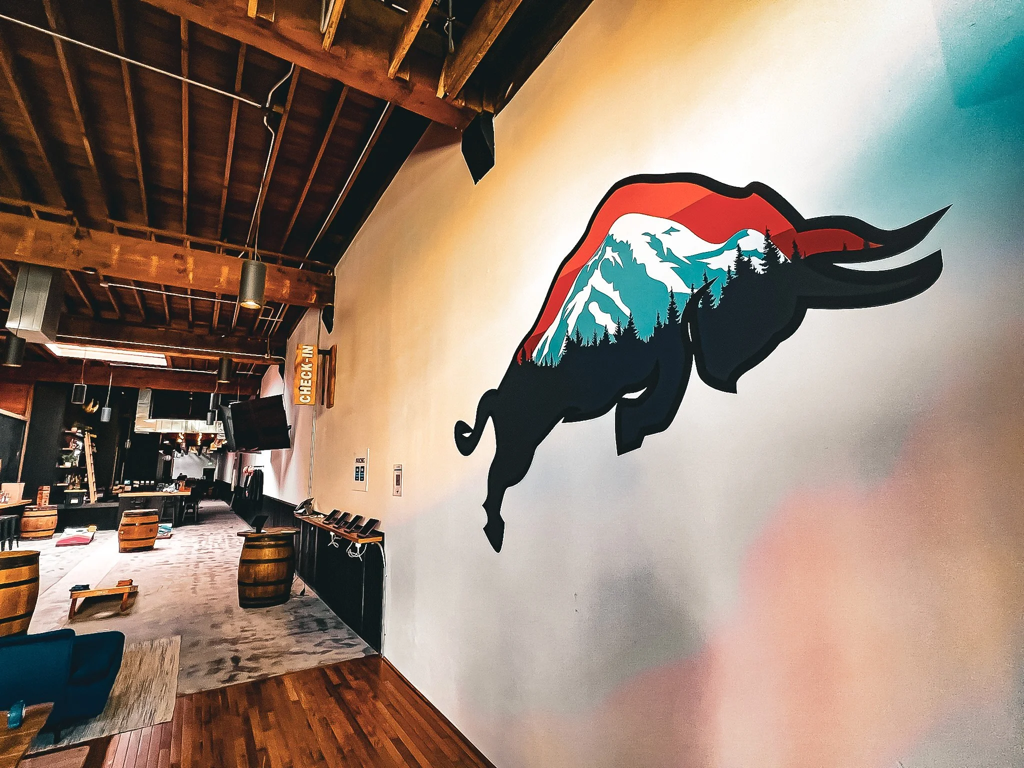 Bull Logo on Wall