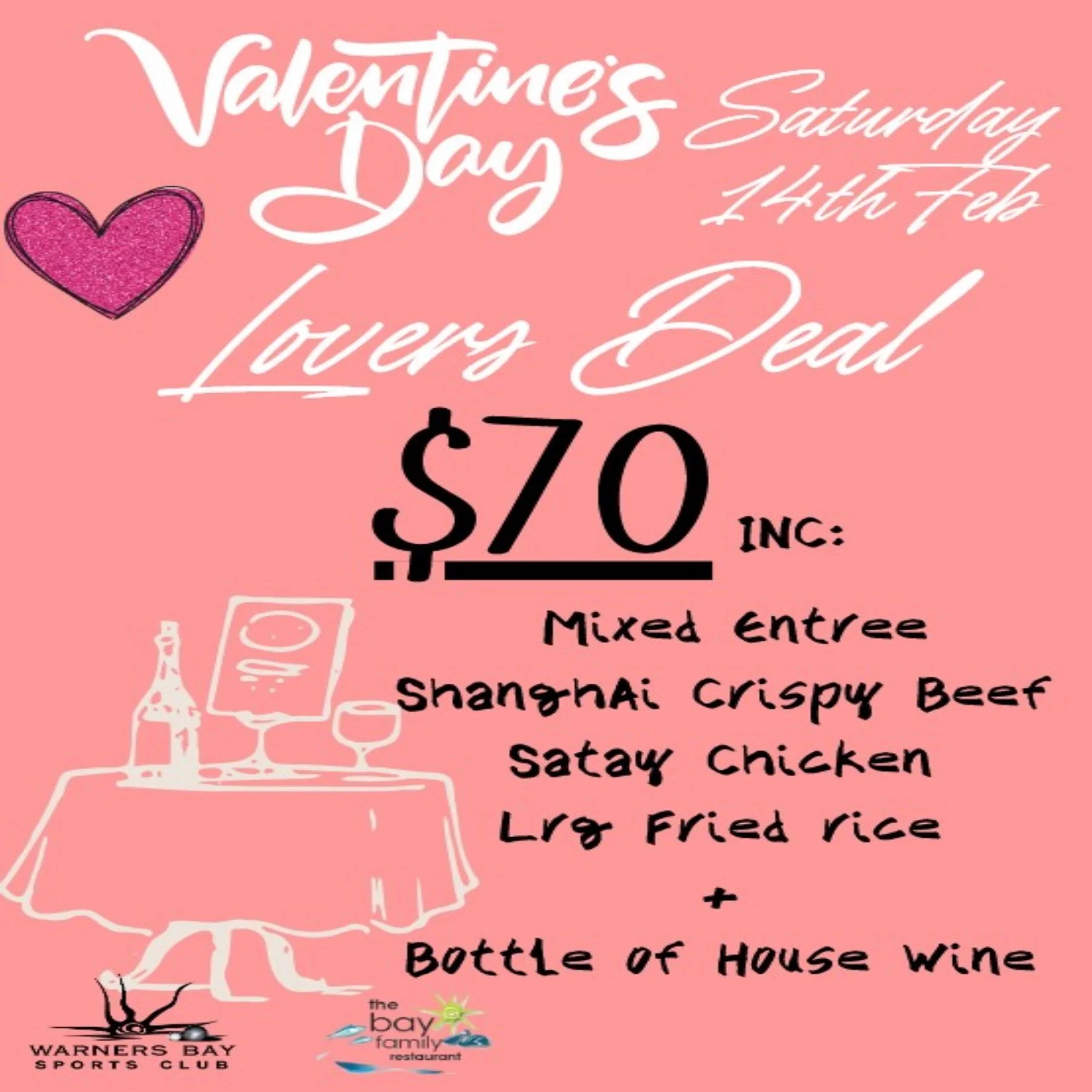 Valentines Day Sat 14th Feb