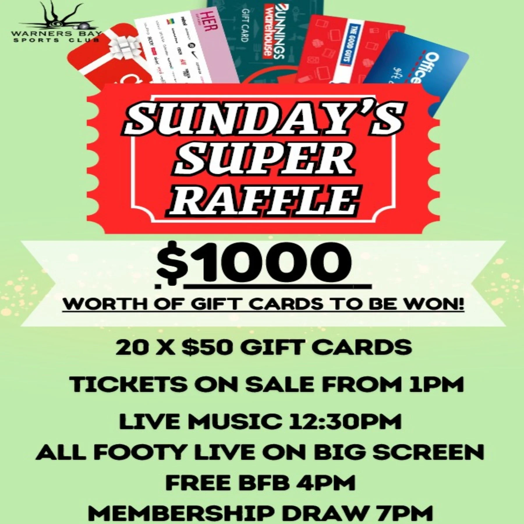 Sunday’s Super Raffle