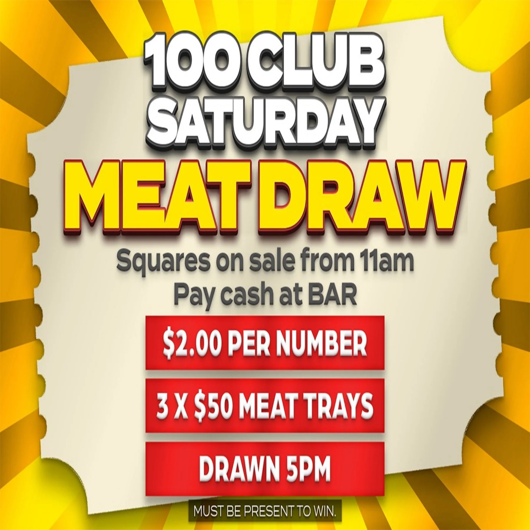 100s CLUB Every Saturday
