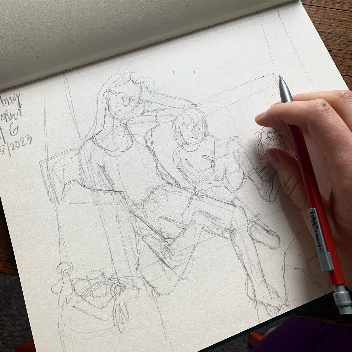 It is ⚡️electrifying⚡️ when a sketch pours out of me better than I expect on the first try, capturing the moment before I even move to ink and marker.