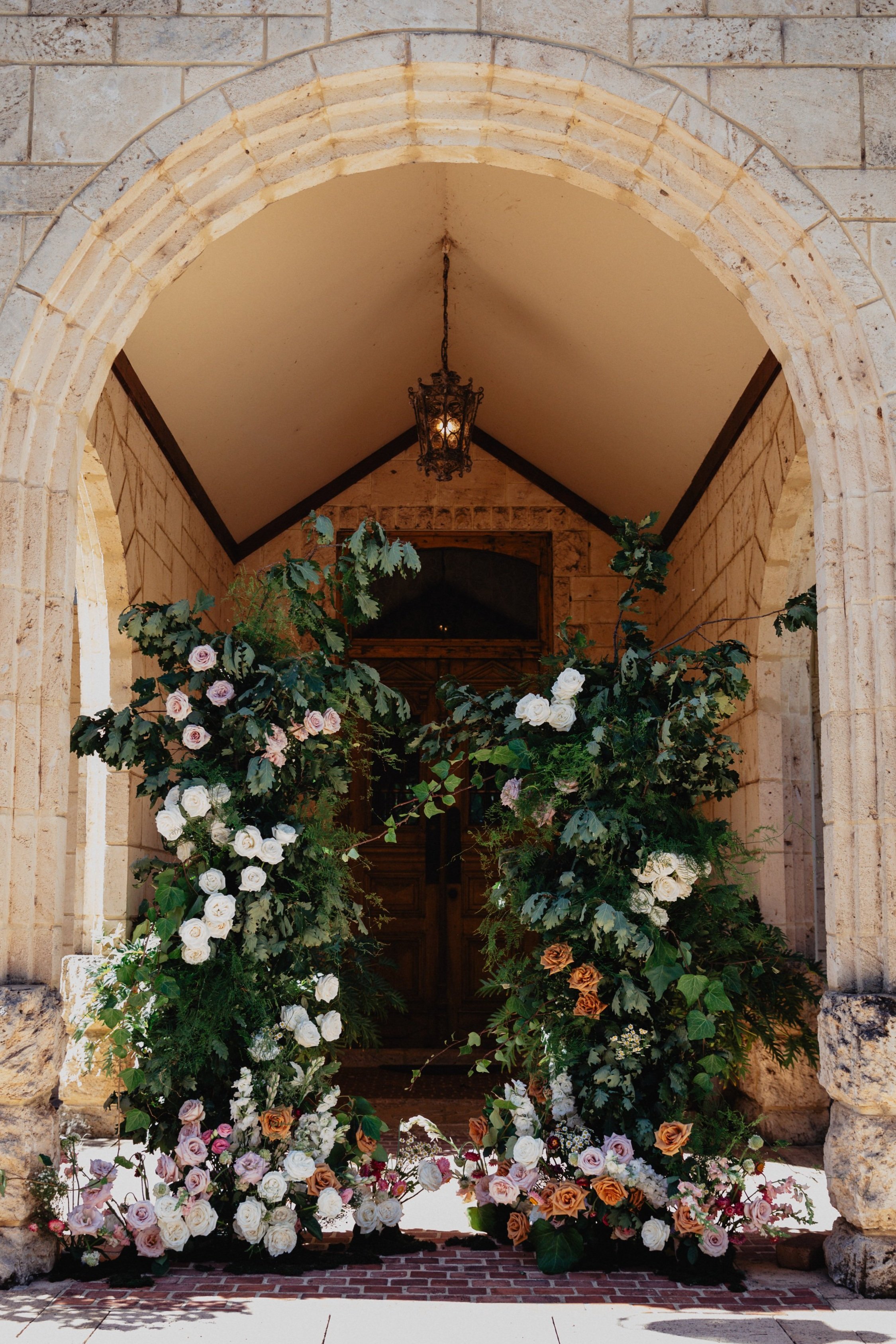 wedding ceremony flowers, flower towers, at Brookleigh Estate in the swan valley