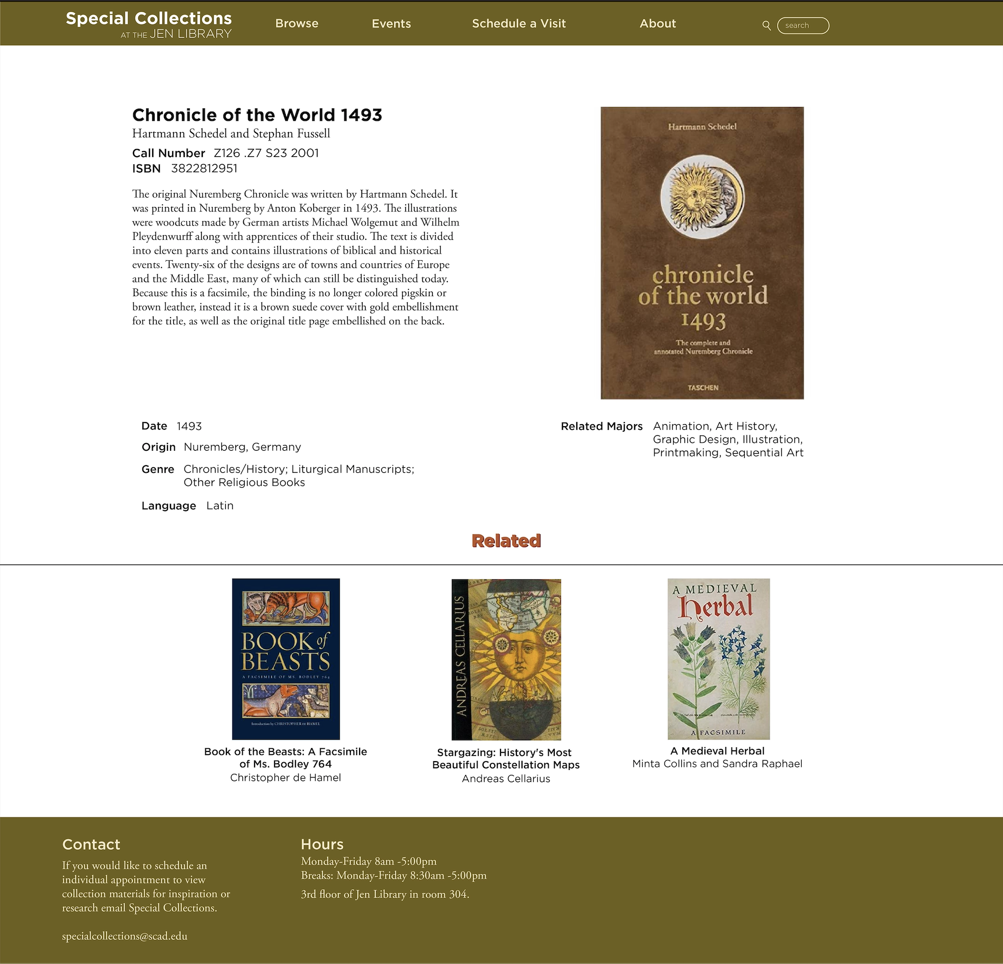 Jen Library Special Collections — Jessica Ann Richardsen