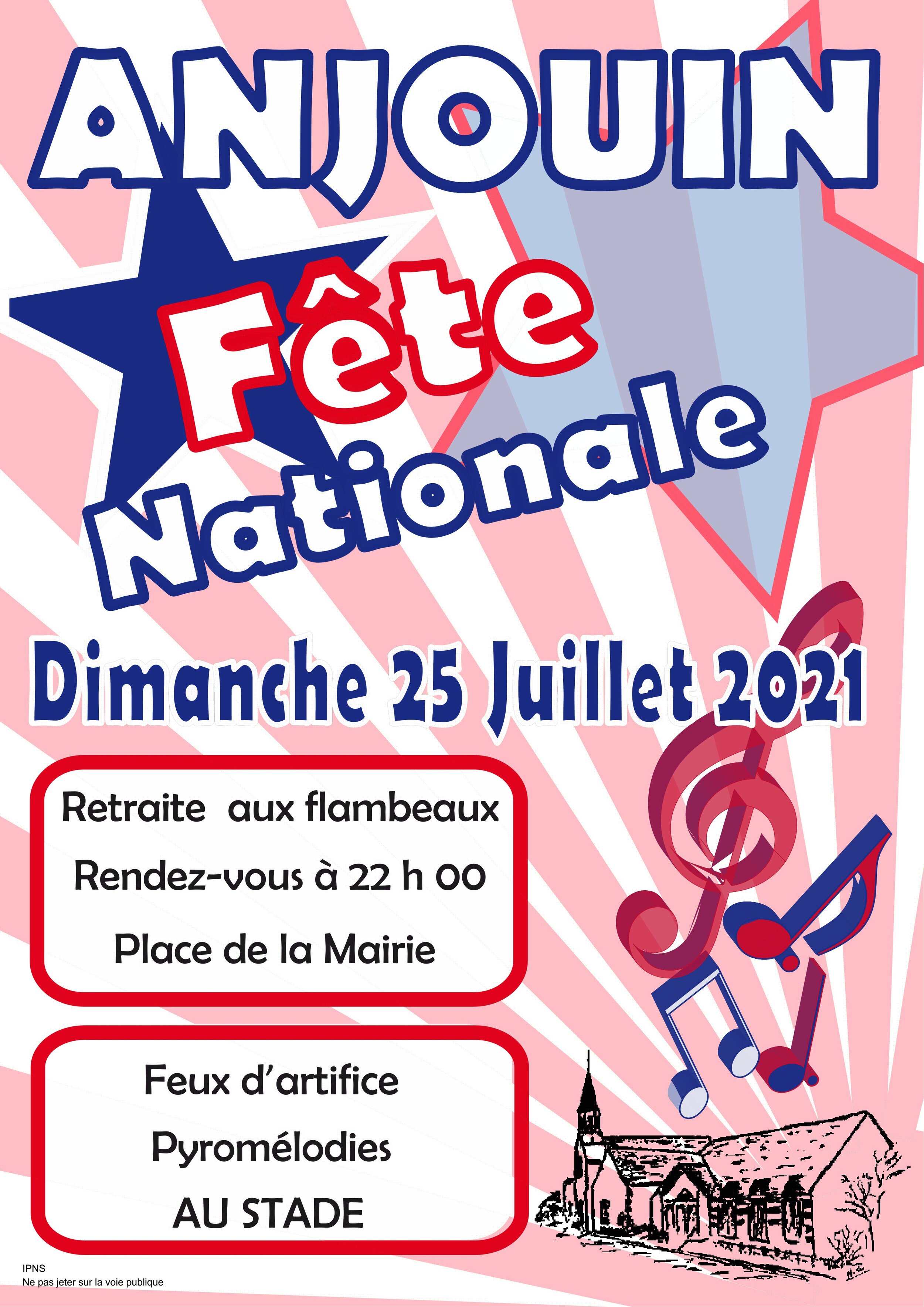 Feu d'artifice reporté au dimanche 25 juillet