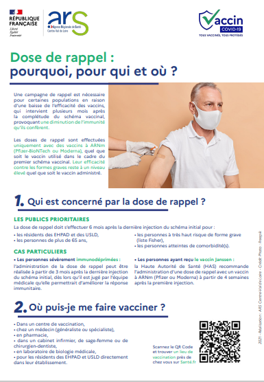 Information vaccin Covid-19 Dose de rappel