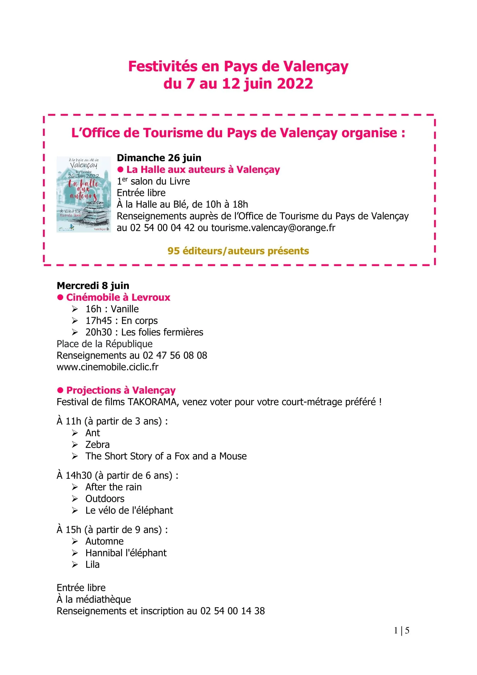 Festivités en pays de Valençay à compter du 07 juin 2022