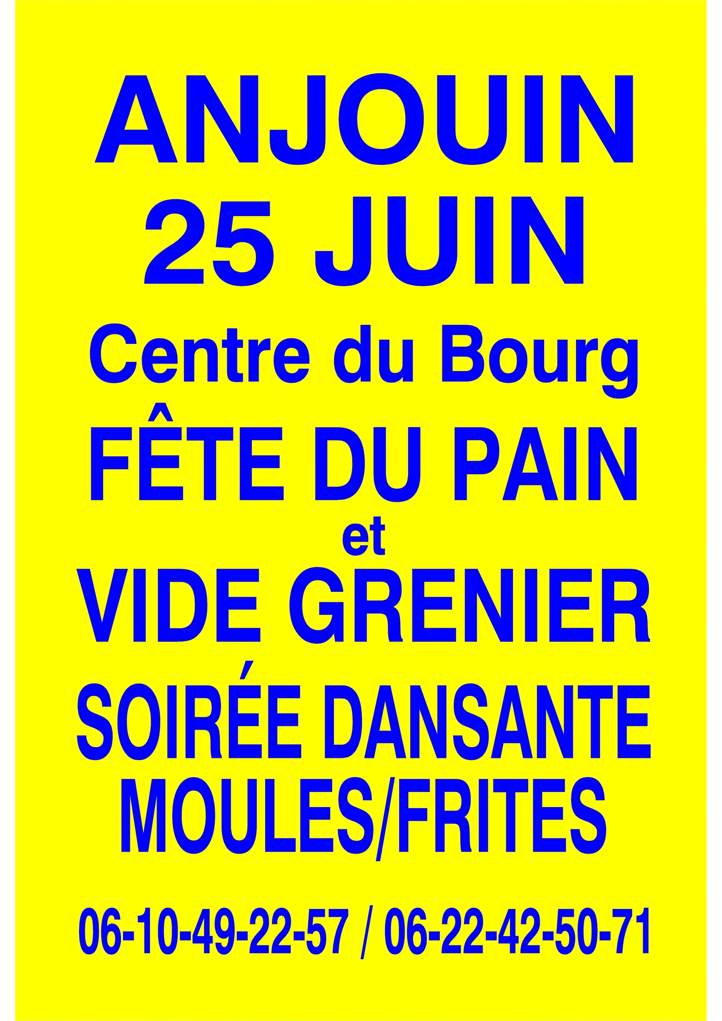 Fête du pain et vide grenier à Anjouin