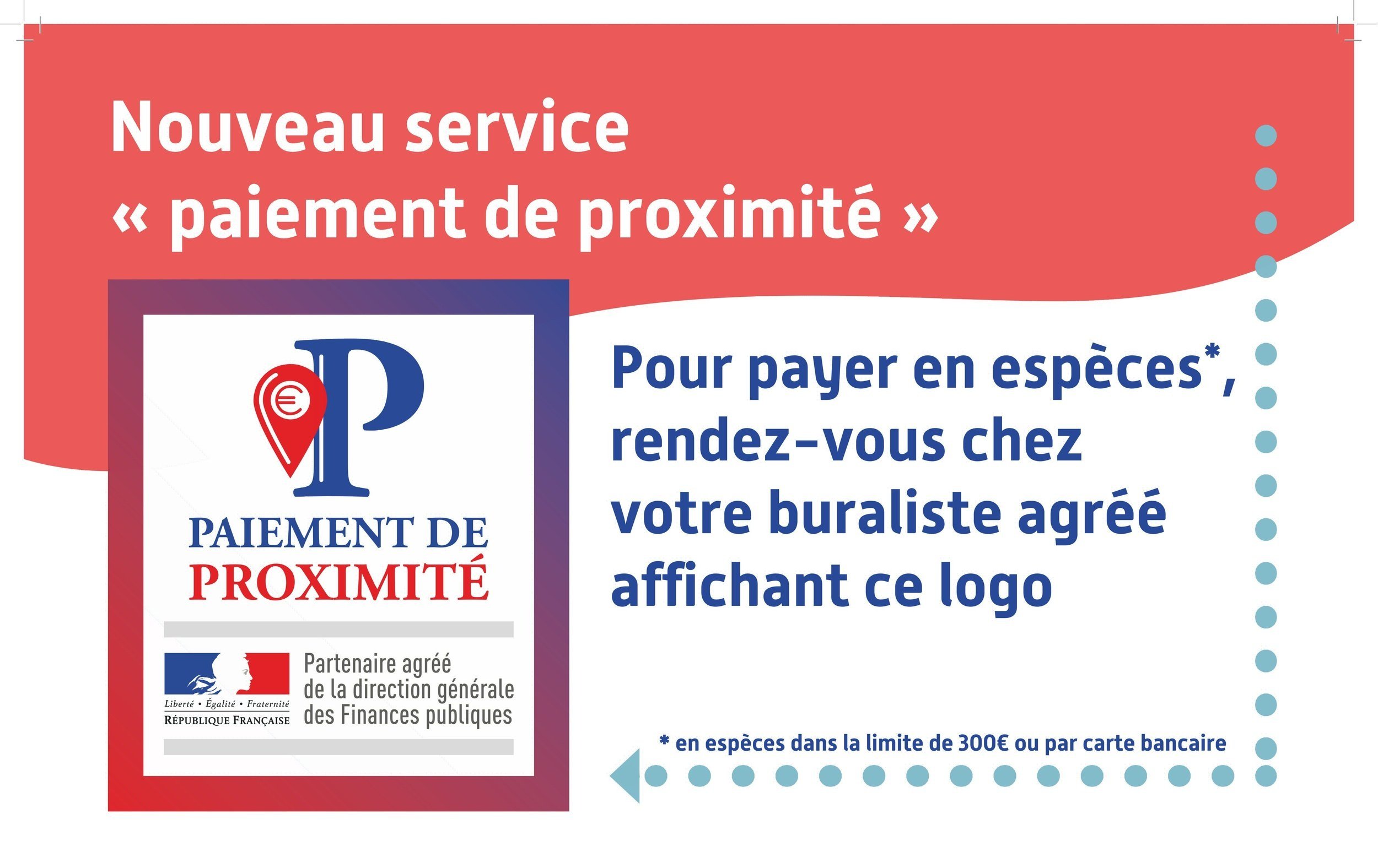 Nouveau service "Paiement de proximité"
