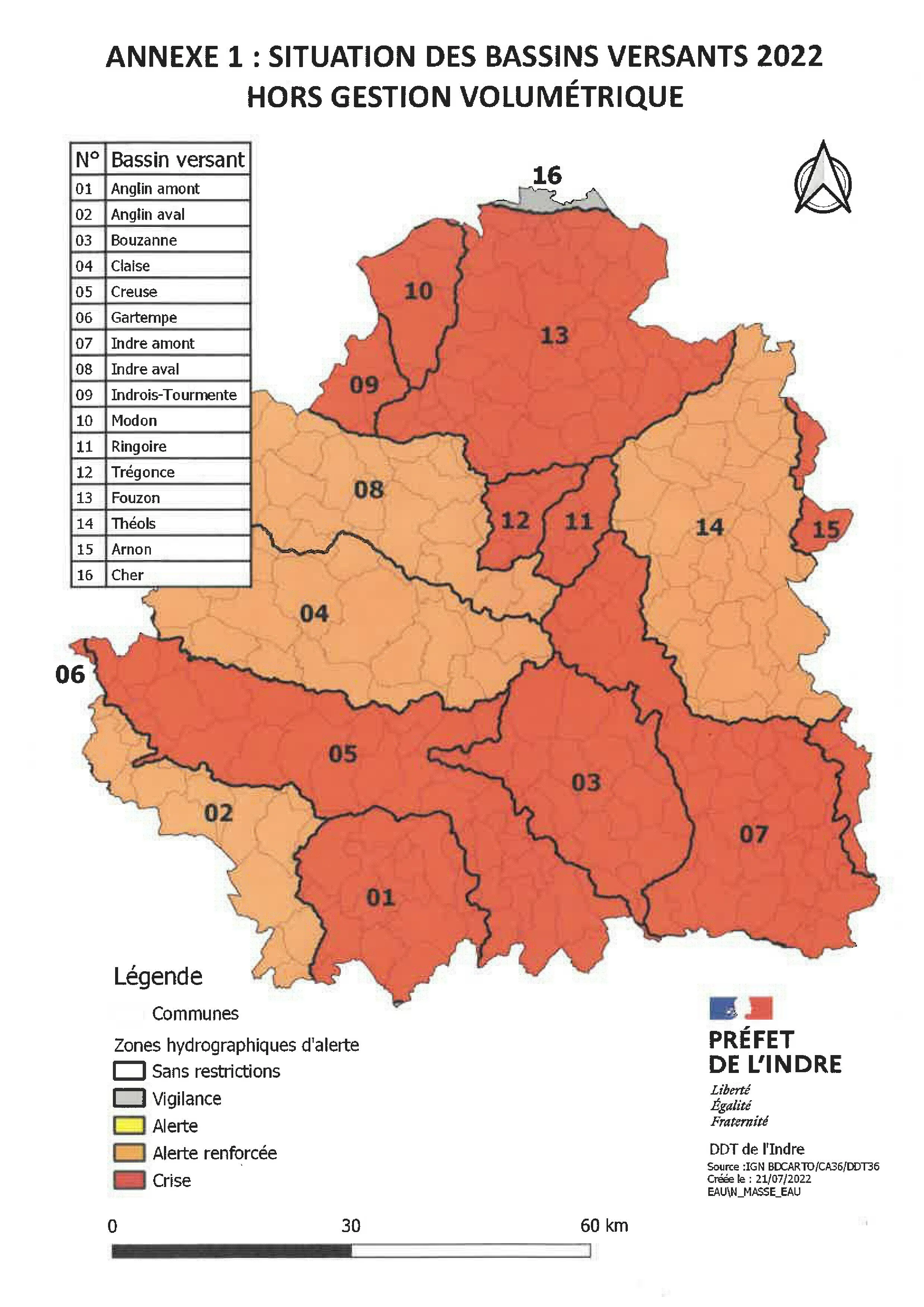 Nouvel arrêté de restriction des usages de l'eau qui rentre en vigueur ce samedi 23 juillet 2022 à 00h