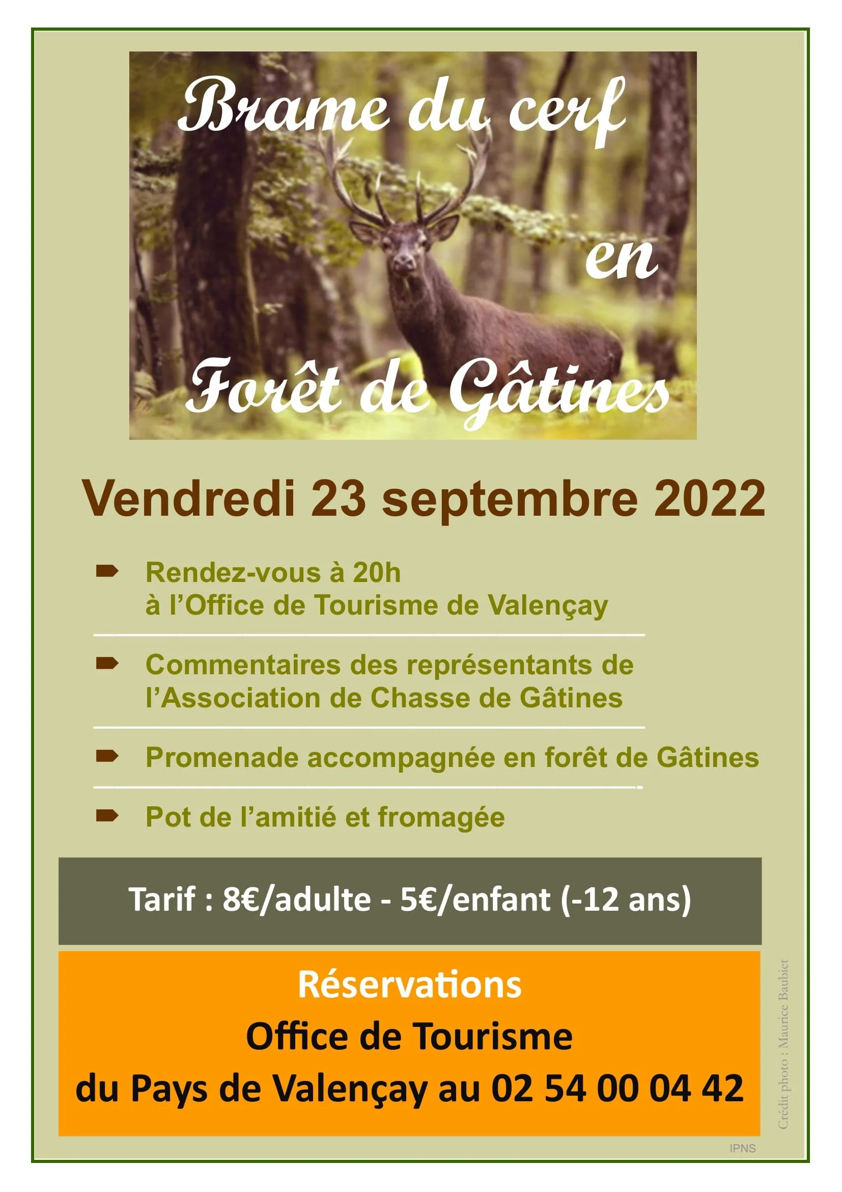 Soirée brame du cerf à Valencay le 23 septembre 2022