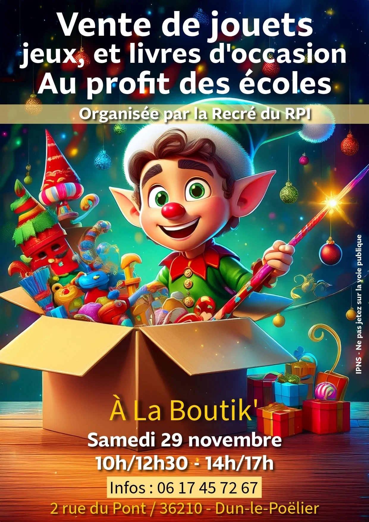 Vente de jouets, jeux et livres d'occasion au profit des écoles du RPI !