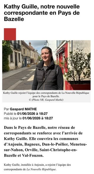 Bienvenue à Kathy Guille, notre nouvelle correspondante NR !