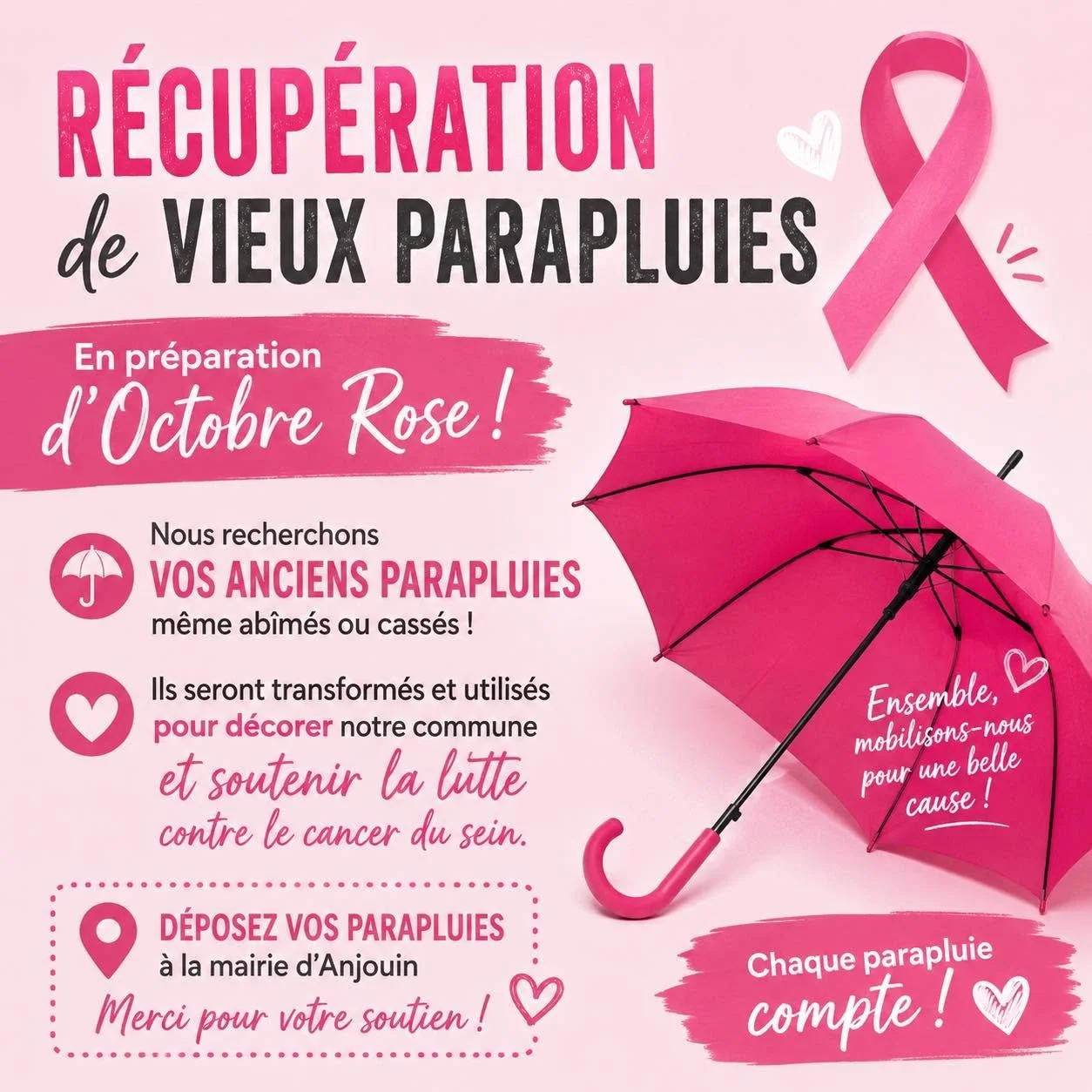 ANJOUIN SE MOBILISE POUR OCTOBRE ROSE !
