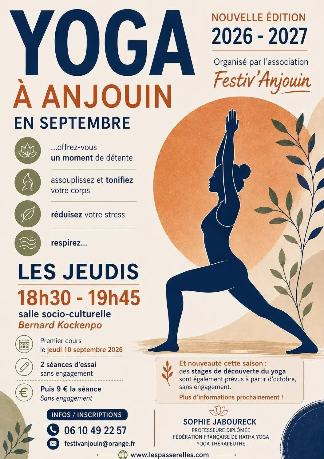 Yoga à Anjouin - saison 2026/2027 