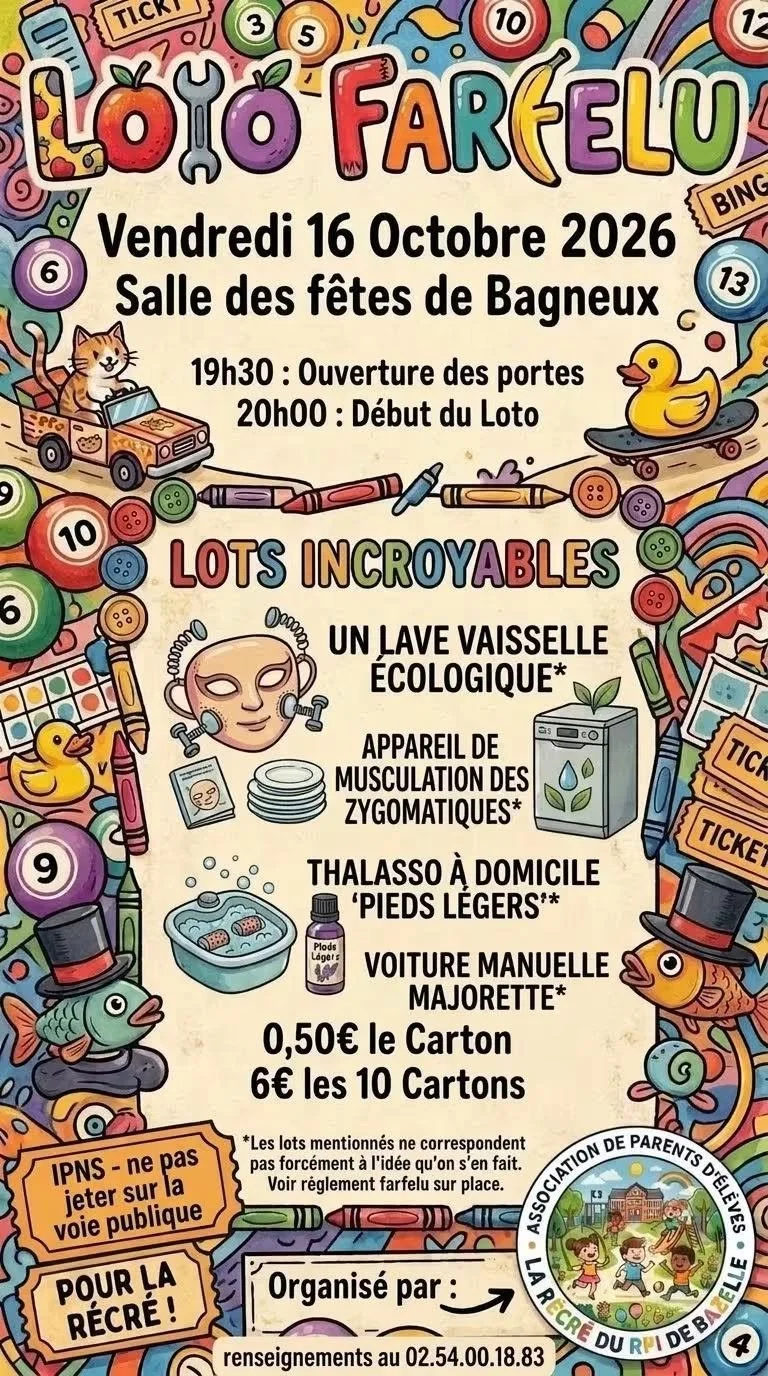 La récré du RPI propose son tout premier LOTO FARFELU