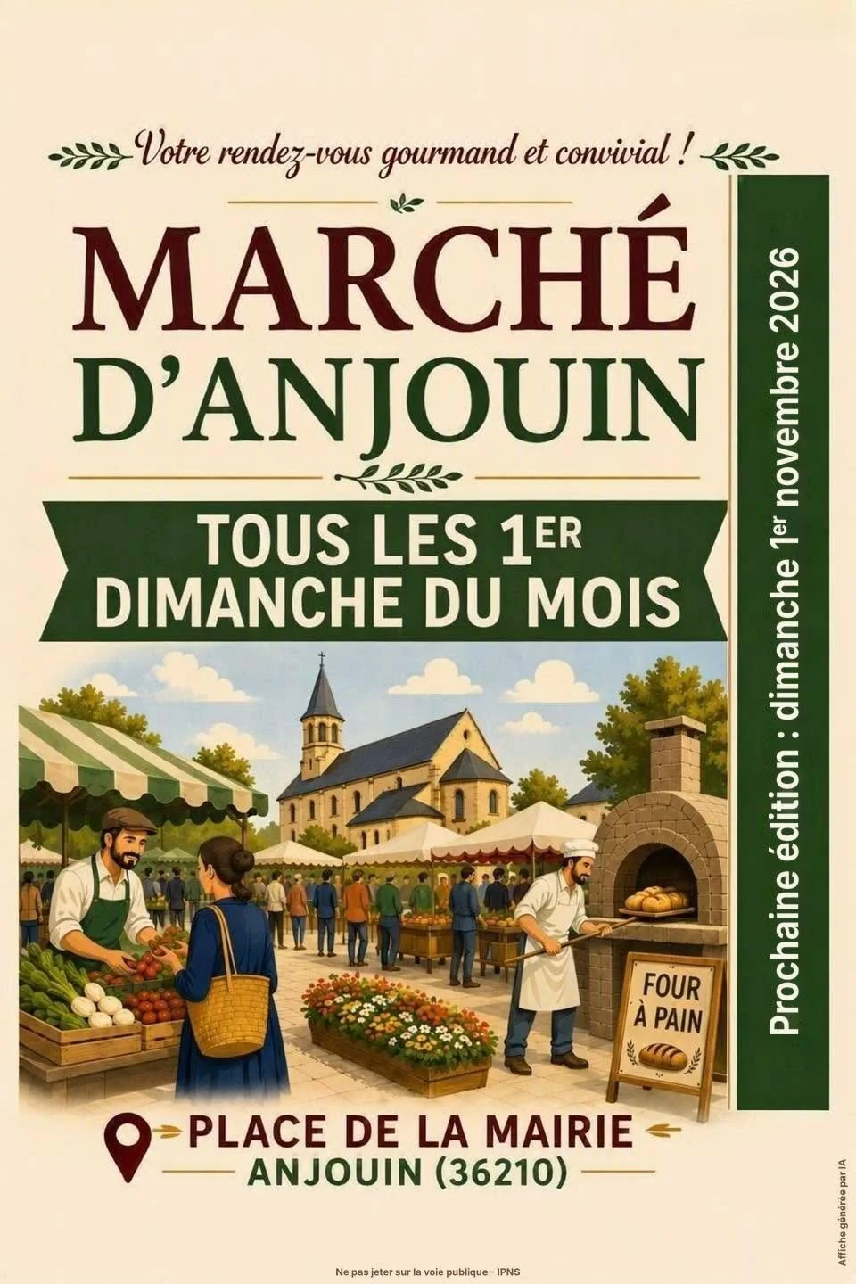 RDV Dimanche 1er novembre pour notre marché à Anjouin