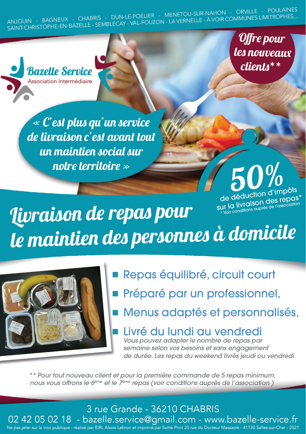 Portage de repas et Services à la personne de Bazelle Service — Commune