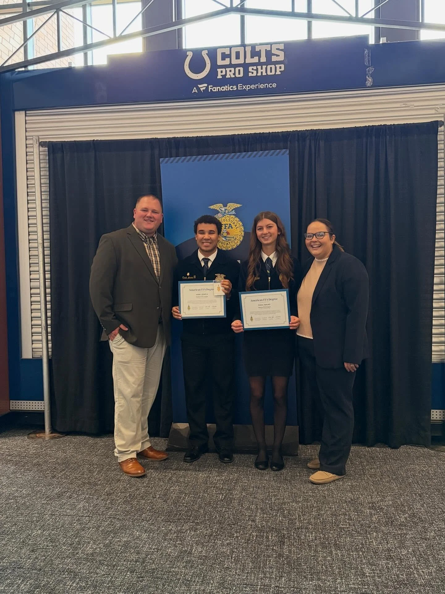This morning we had the honor of watching the American Degree ceremony, where we had five alumni earn their American FFA Degree

⭐️Emma Bialko
⭐️Mark Jones II
⭐️Avery Klecka
⭐️Quinn Pollak
⭐️Bryce Thomas

While Avery, Quinn, and Bryce were unable to 