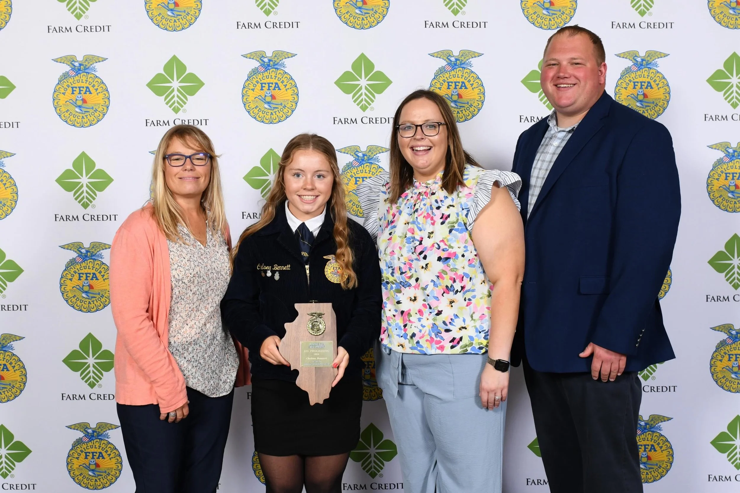 A busy morning here at State Convention!

During the 3rd Session this morning, Chelsea Bennett was recognized as the State Winner in the Ag Processing Proficiency Area!

While the 3rd Session was going on, Lindsay Villalobos was helping in the Farm C
