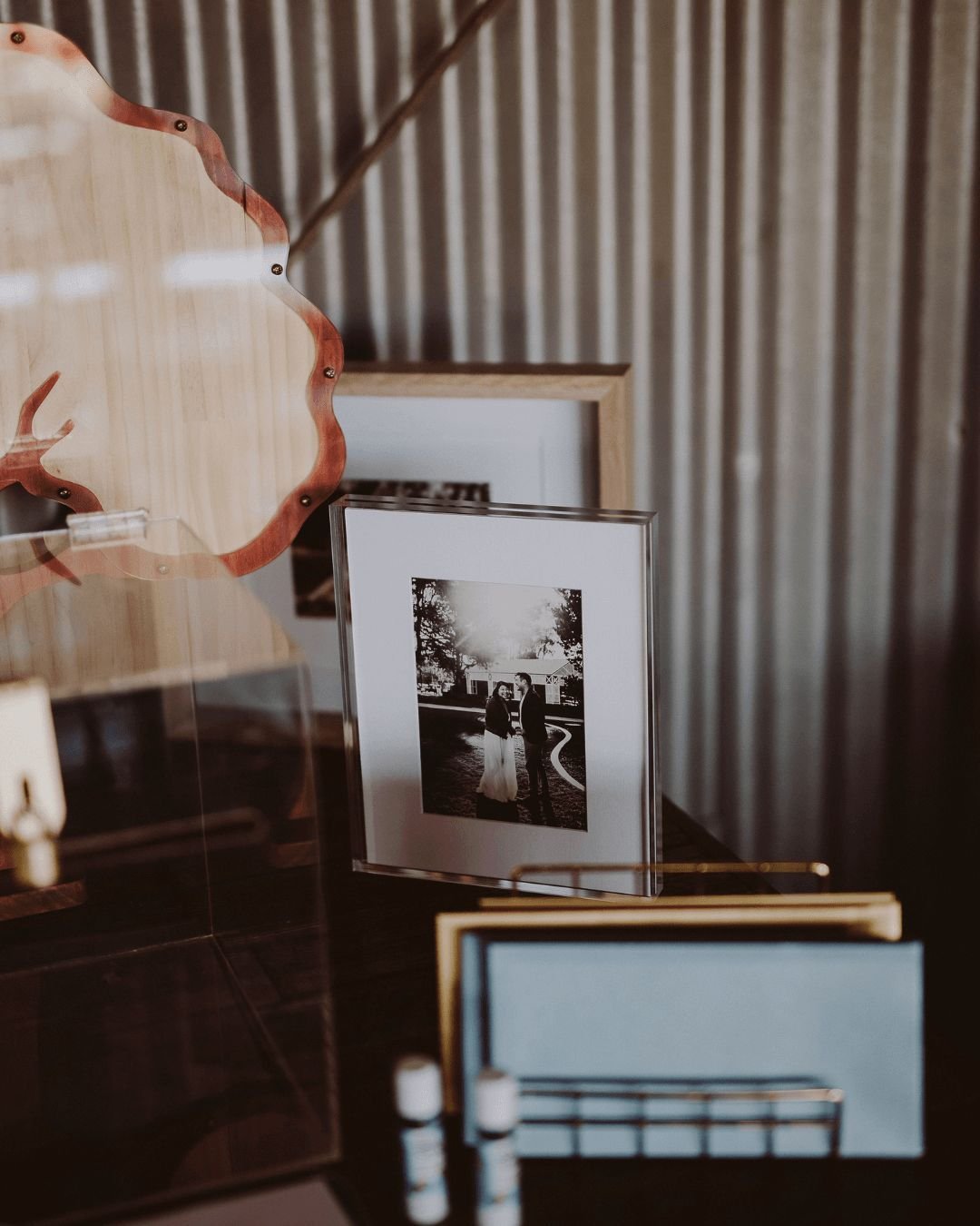 &quot;Three reasons why engagement photos are the perfect addition to your wedding's gift wishing well table: 📸💍✨ 1. They add a personal touch that tells your love story. 2. They serve as beautiful decor that complements your wedding theme. 3. They