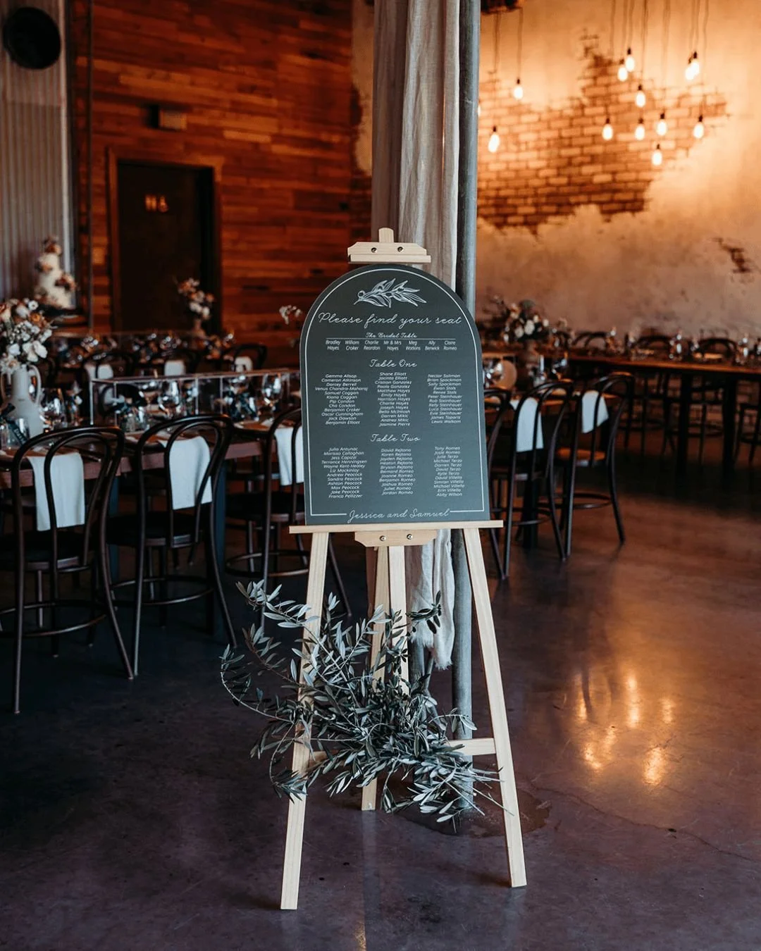 It's the little things that make wedding planning feel easier.

At Petrichor Farm, we provide beautiful easels for your wedding seating chart, so there's one less thing to organise, hire or remember. It's just one of the many thoughtful touches we've