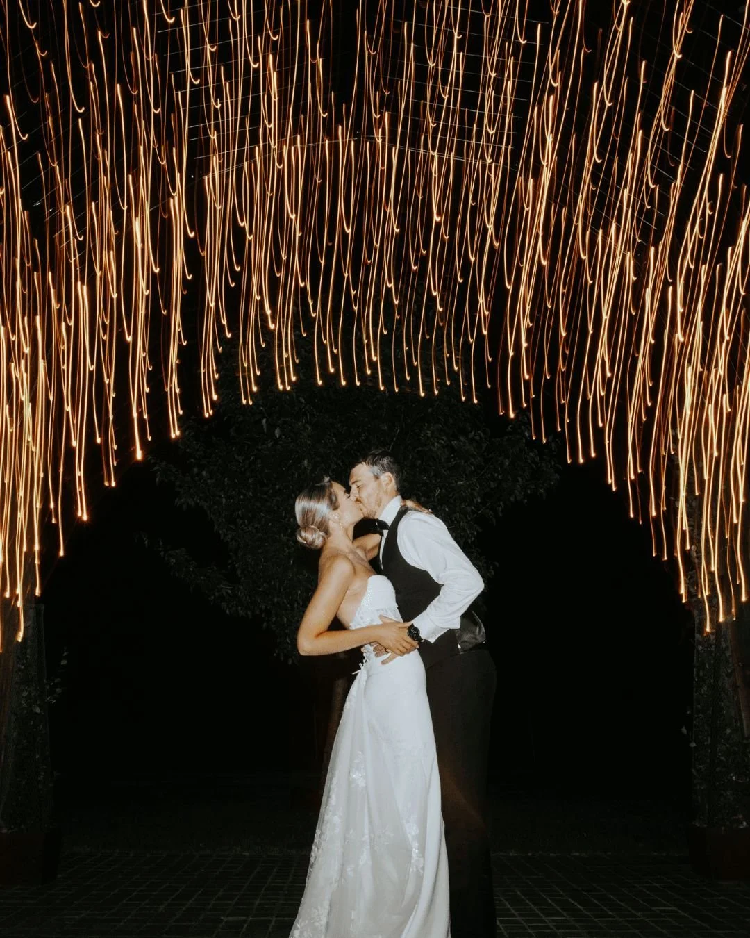 Some photo spots are simply too beautiful to miss.
Our fairy light dome has become one of the most-loved features at Petrichor Farm, creating the perfect backdrop for romantic wedding photos. As the lights begin to twinkle, couples steal away for a f