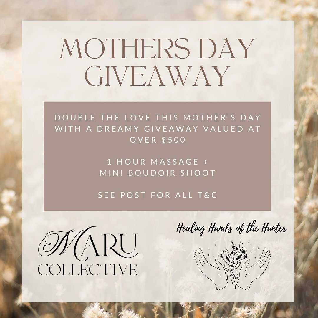 🌷 Double the love this Mother&rsquo;s Day with a dreamy giveaway from @healing_hands_of_the_hunter and @maru_collective 

Enter now to win an unforgettable experience including a soothing massage and stunning boudoir shoot. 

WHAT YOU WILL WIN:
- A 