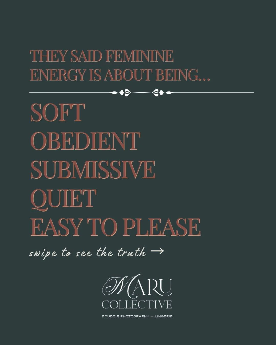 Feminine energy was never small.

They said it is soft, obedient, submissive, quiet, easy to please, something that exists to be controlled or contained. But that was never the truth of it.

Feminine energy is wild, free, ancient. It was never meant 