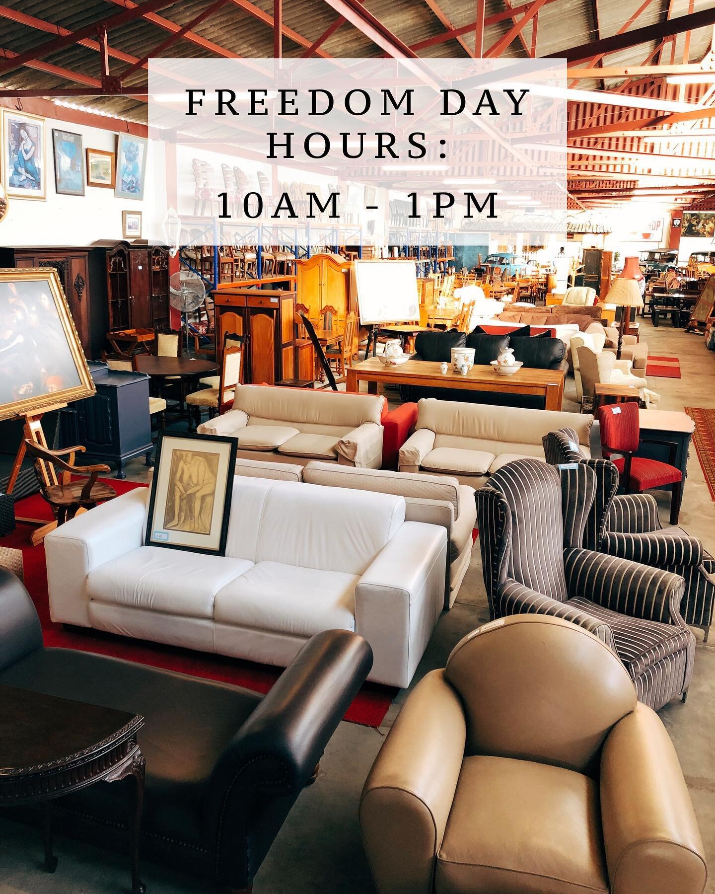We&rsquo;ll be open tomorrow (Tues 27 April) for Freedom Day from 10am - 1pm. Stop by for a coffee &amp; a browse 😁
.
.
.
.
.
.
.
.
.
#diehandelshuis #antique #antiques #furniture #secondhandfurniture #interiors #decor #interiordesign #home