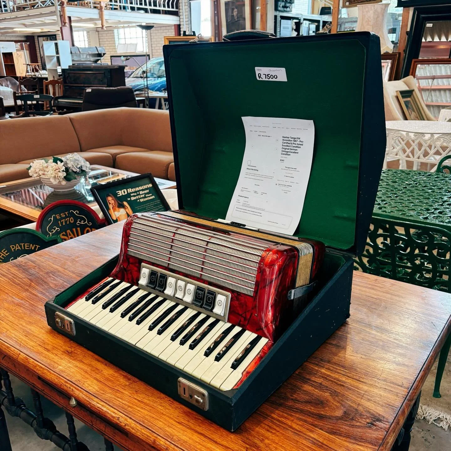 Hohner Tango IIM Accordian available. In great condition, very well looked after. Comes with a hard-case.

Price: R7500