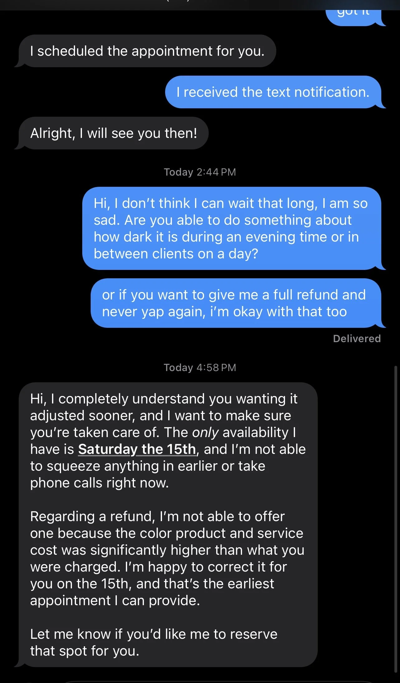 22a. we changed it to the fifteenth