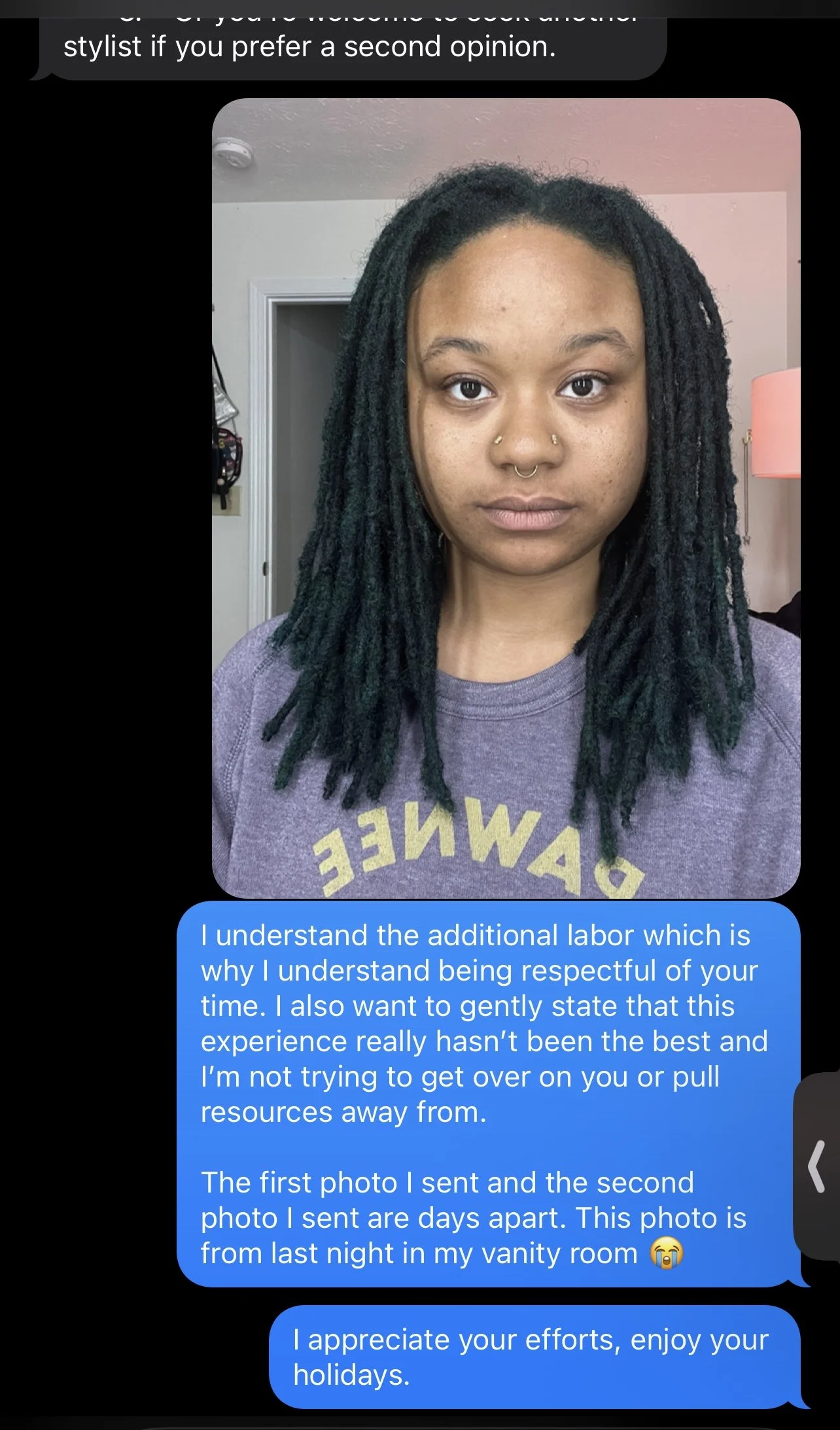 30. clarifying to make sure she understands