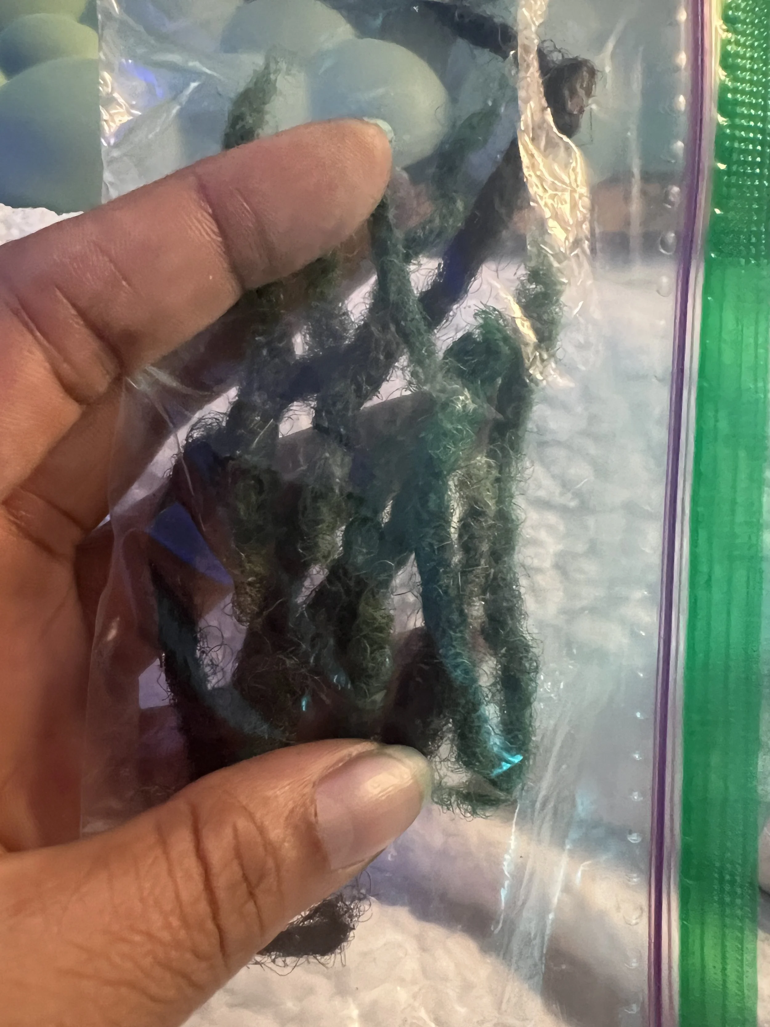 45. a bag of my hair she had for two weeks to test on, but didn't...