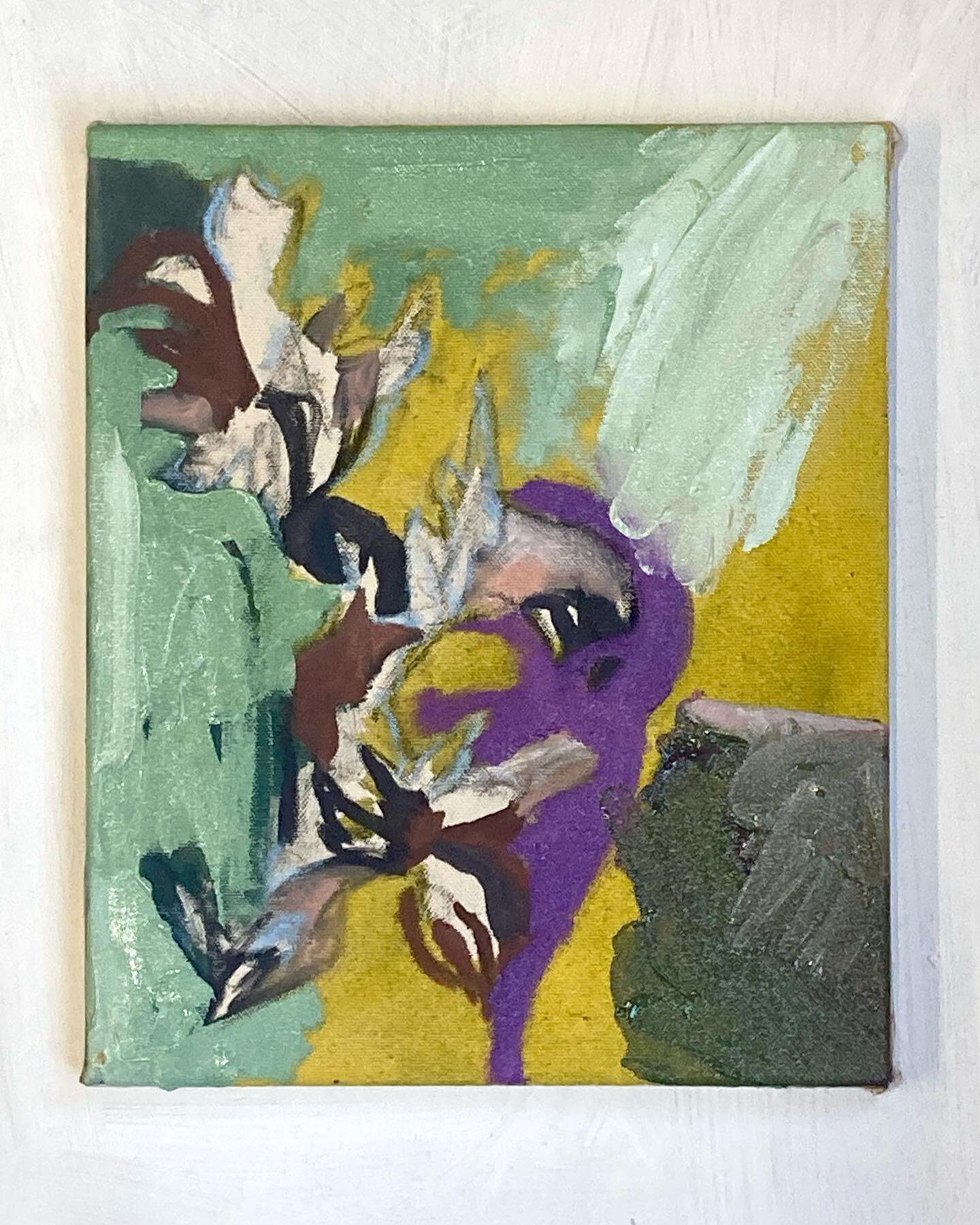Oil pastel, chalk and oil paint on canvas 25x30cm