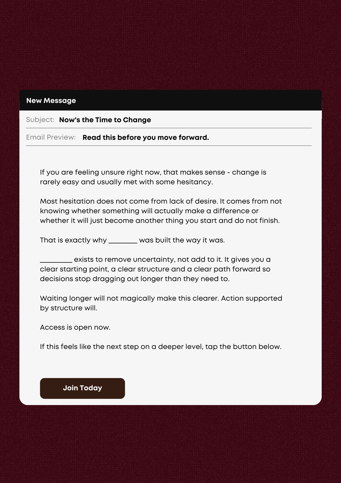 Launch: Now's the Time to Change