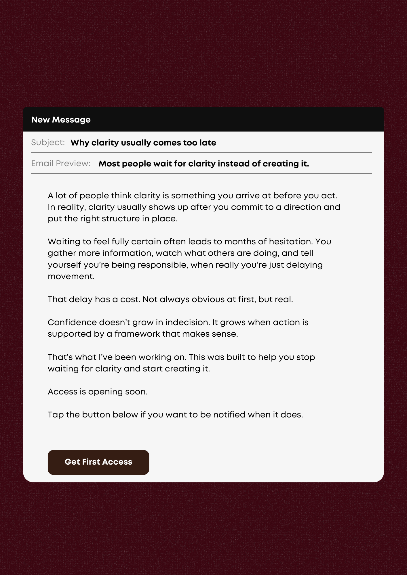 Prelaunch: Why Clarity usually comes Too Late