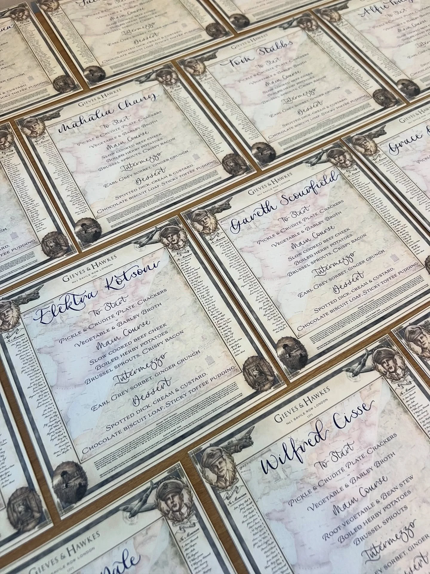 GIEVES &amp; HAWKES AW25 ~ Menus for the launch of @gieveslondon latest collection EYES IN THE SKY ✨
&bull;
&bull;
&bull;
#menudesign #stationerydesign #calligraphy #moderncalligraphy #calligrapher #eventstationery